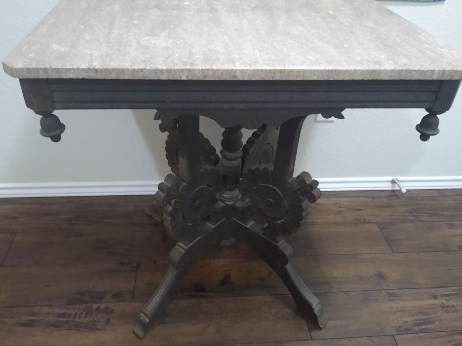 Antique Or Vintage Marble End Table