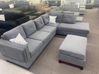 Sectional sofa set with ottoman