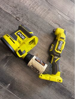 RYOBI ONE+ 18V Cordless 5 in. Random Orbit Sander and oscillating multi tool set (Tool Only)     Fe4)
