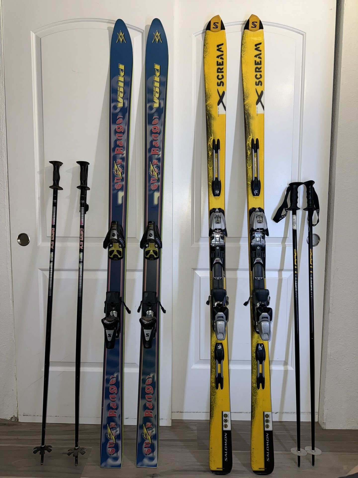 Pair of Skis, Bindings, And Poles