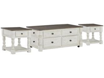 Havalance White/Gray Lift Top Coffee Table and 2 End Tables