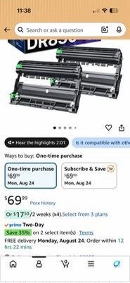 DR830 2 Pack Printer Cartridge