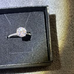 925 Silver 2ct Diamond Ring 