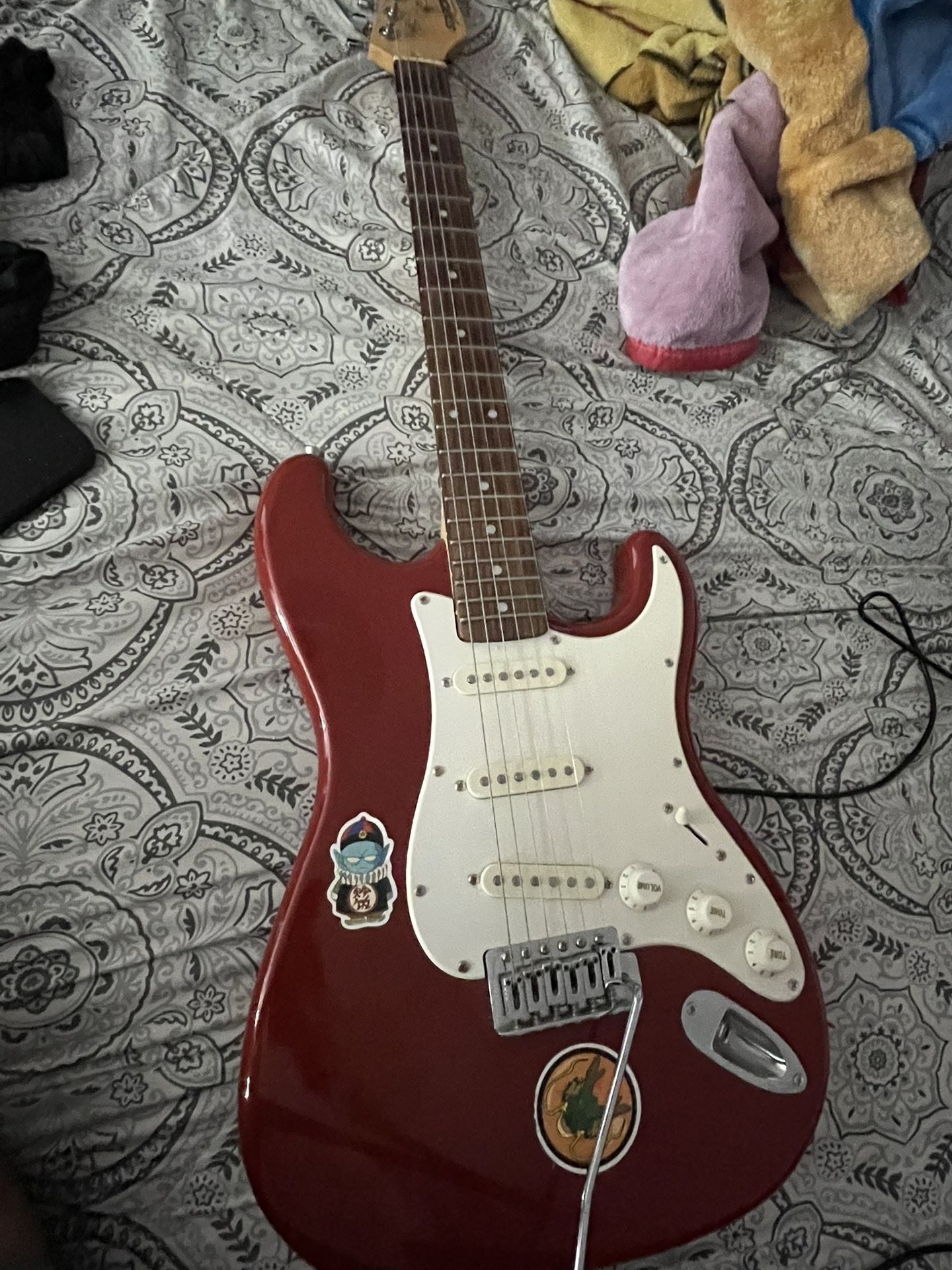 Electric Guitar Red And White 