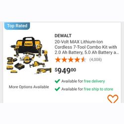 Dewalt 20 V Max  7 Tool Combo Kit 