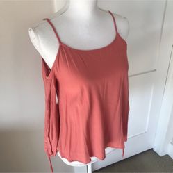 Express Peach Cold Shoulder Blouse, S