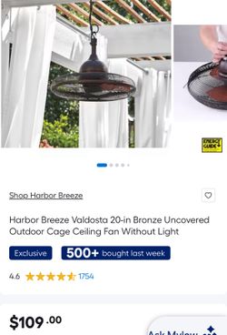 Harbor Breeze Valdosta 20-in Bronze Outdoor Cage Ceiling Fan