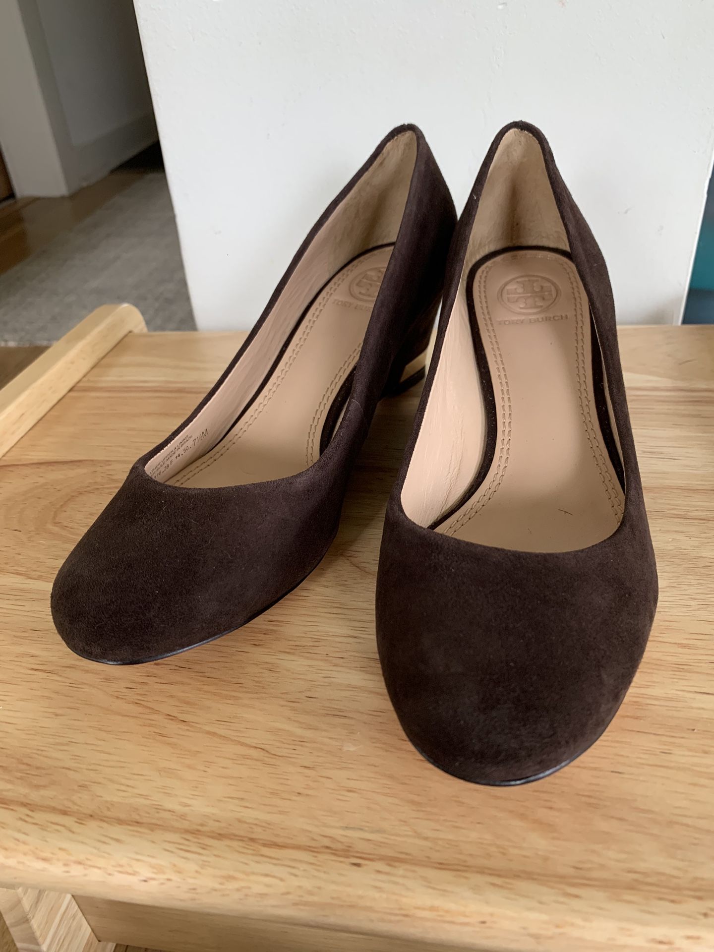 Tory Burch Heels, Brown, Suede, 7.5