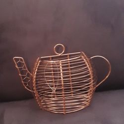 Vintage Solid Copper Coffee Pot Basket