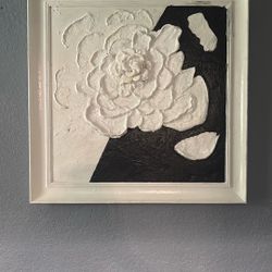 Rose Art Raised, White And Black. Compound