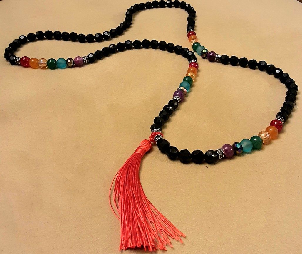 Handmade 7 Chakra 108 Bead Mala Prayer Necklace