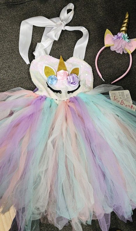 Unicorn Tutu Dress Little Girls Size 5
