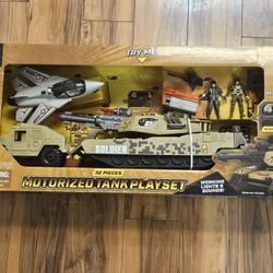 Motorized Army Tank Playset New