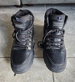 Nautica  mens black boots size 12. Worn once 
