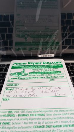 Macbook pro 13" Mid 2012