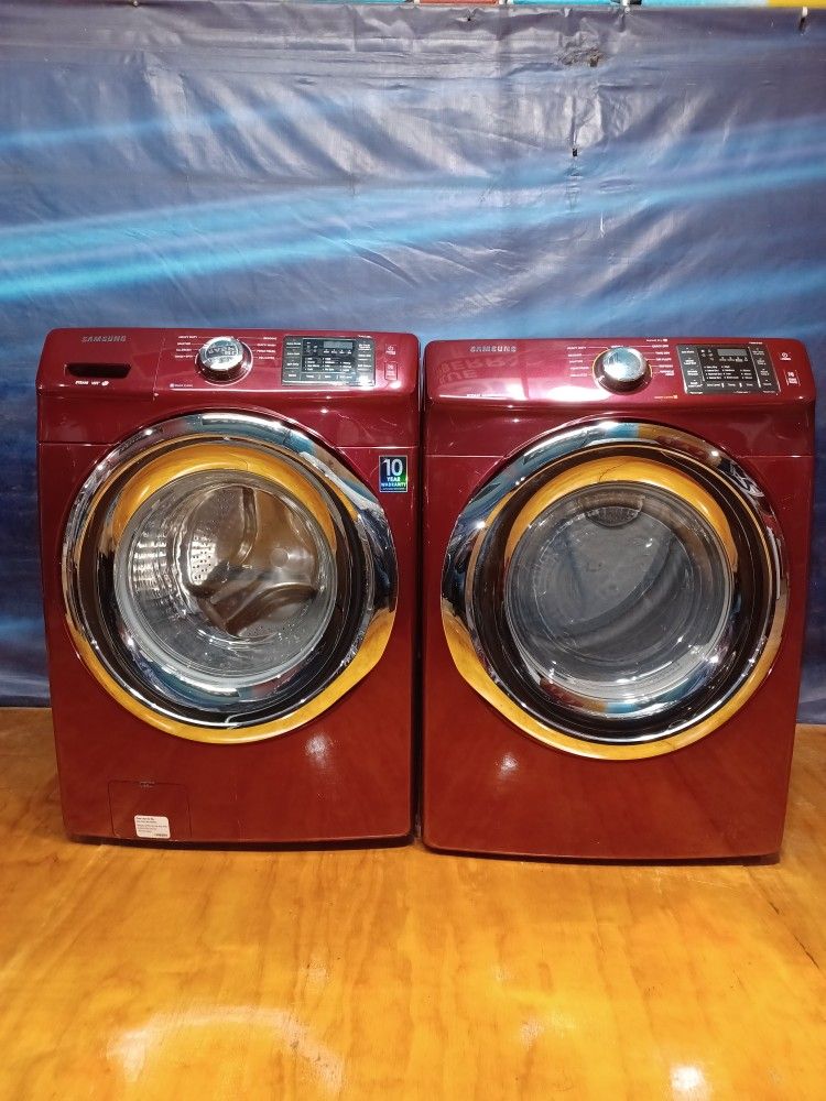 Samsung Red Washer And Electric Dryer Free Delivery And Installation With A 90 Day Warranty
