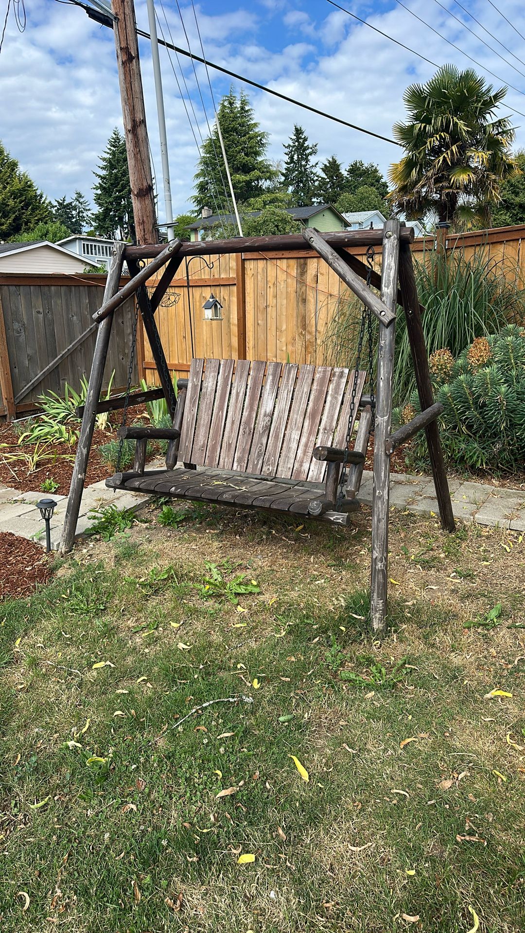 Outdoor Wooden Swing Bench
