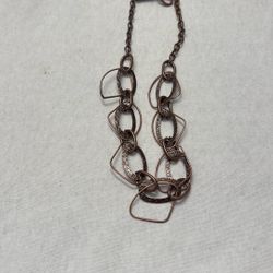 Stamped copper necklace with matching earrings