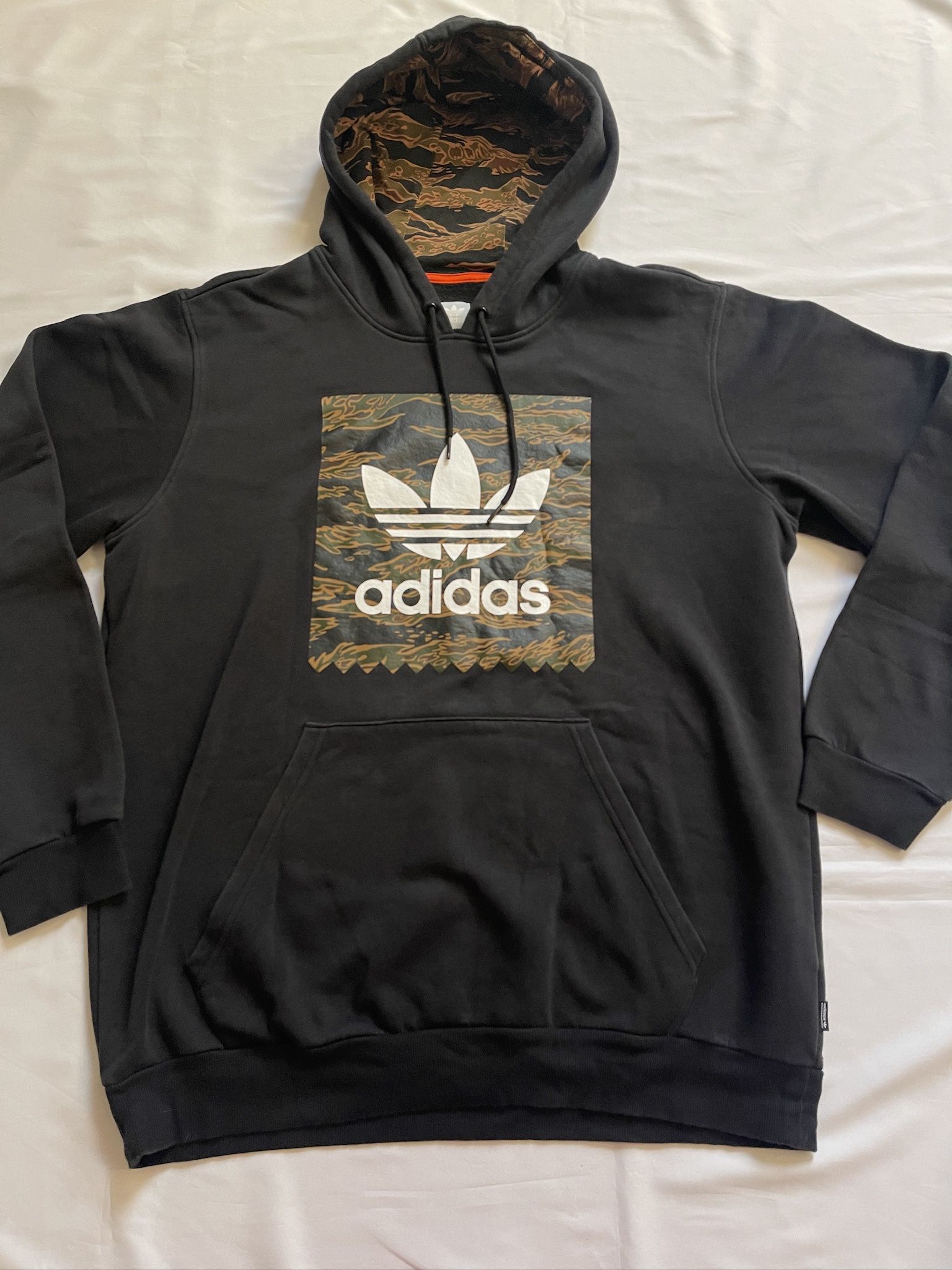 Men Adidas Hoodie Sweatshirt Long Sleeve Top Shirt Pullover Trefoil Logo Black L