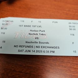 Norfolk Tides Tickets Good For Any Remaining Home Game 