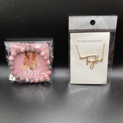 Taylor Swift Necklace Bracelet Combo