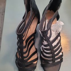 Black Strappy Wedges