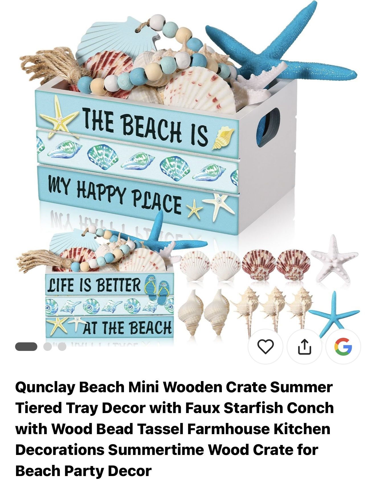 Wooden Crate With Beach Stuff