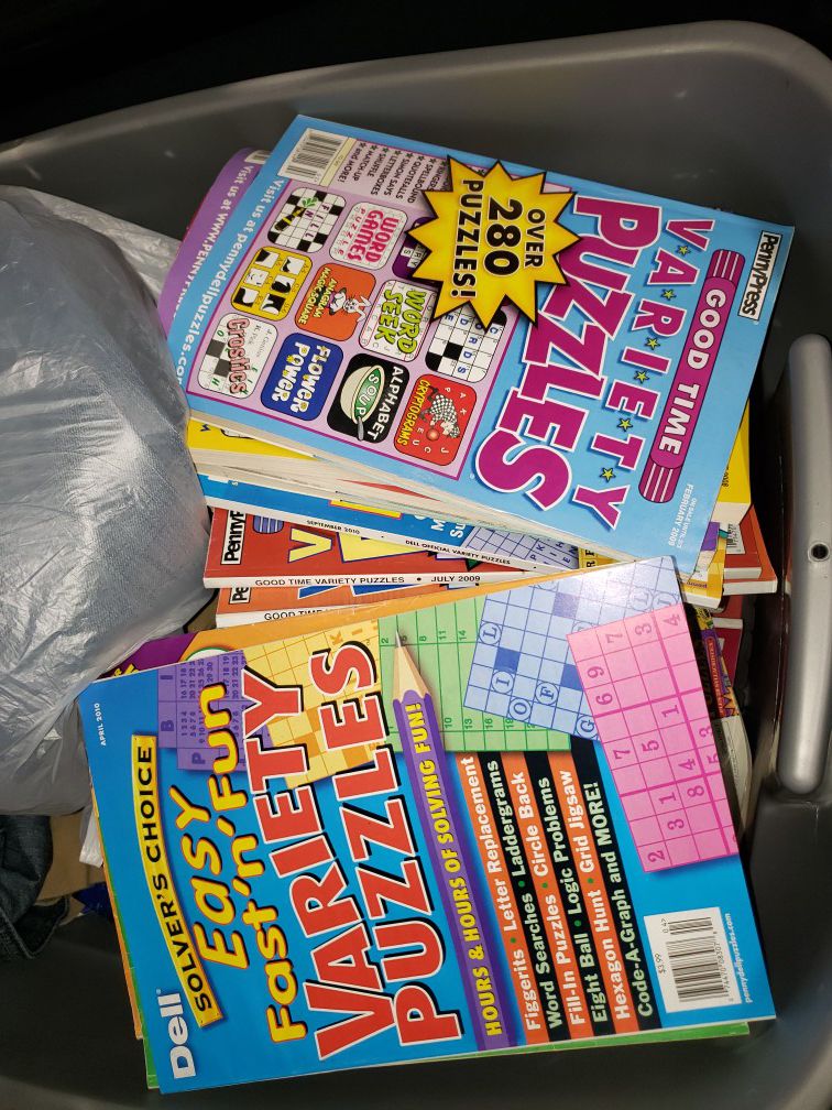 Variety puzzle books 0.25 each