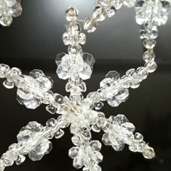 VINTAGE  BEADED SNOWFLAKE AND ICICLE HANDMADE  DECORATIONS