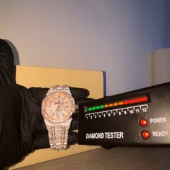 Iced Out Moissanite Watch