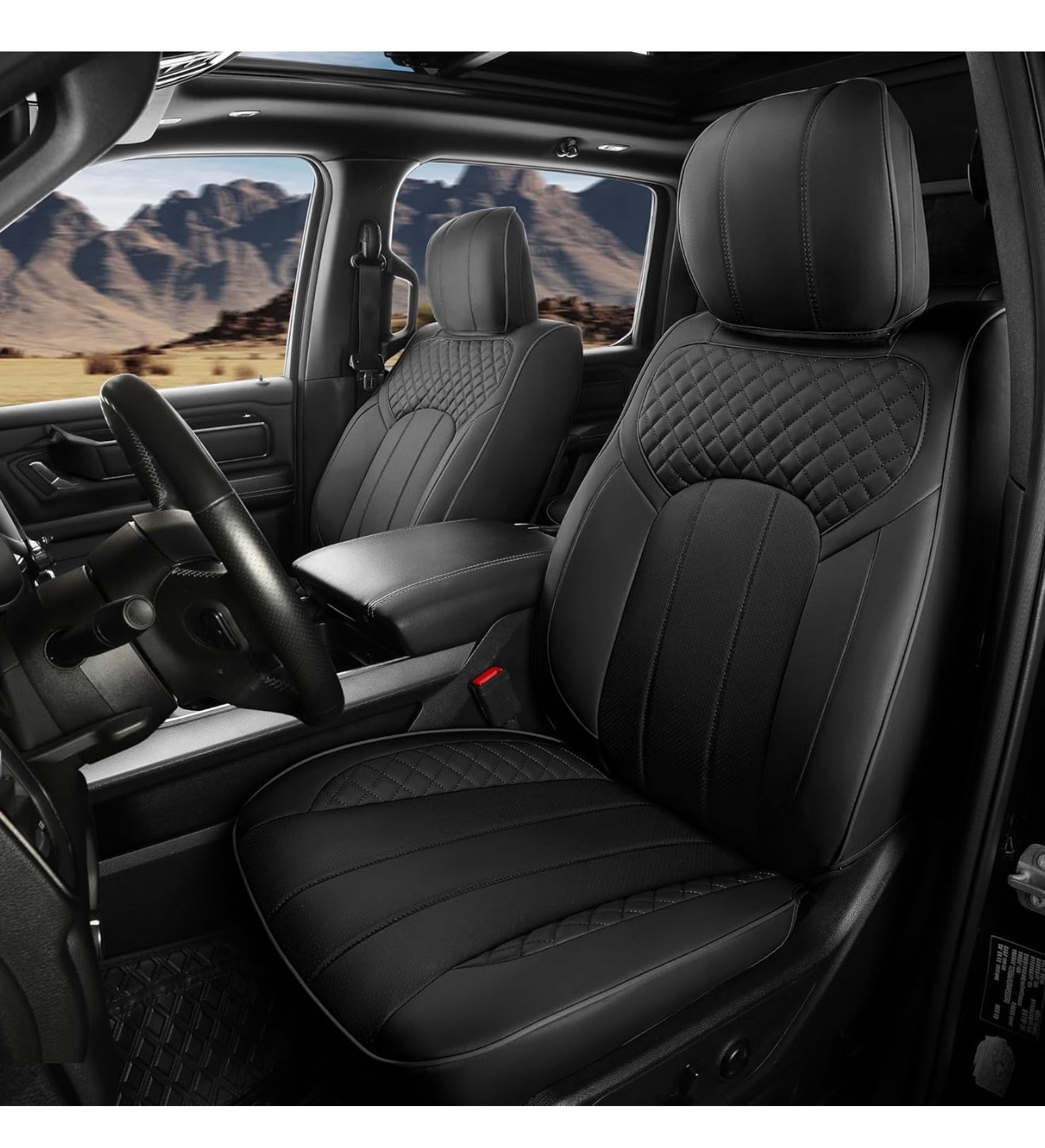 Seat Covers for Dodge Ram Leather Seat Cover Limited Longhorn Rebel Laramie Big Horn Tradesman T