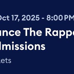2- Chance The Rapper Concert Tickets