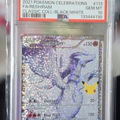 Pokémon PSA 10 SLAB RESHIRAM CELEBRATIONS