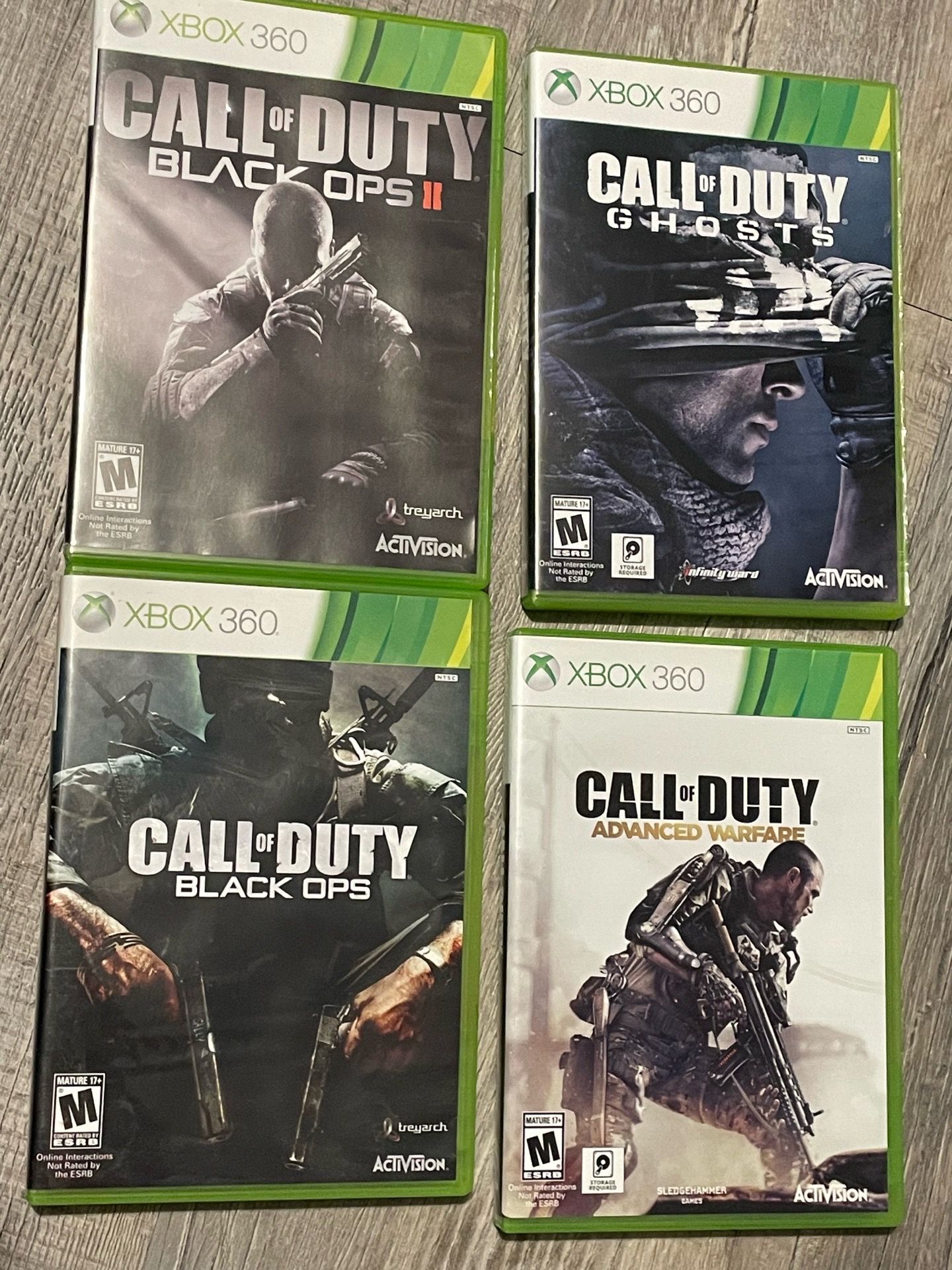 Xbox 360 COD game lot advanced warfare ghosts black ops 2