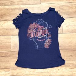 Hard Rock Guitar Co Orlando Studded Grunge Biker Viscose Comfy T Shirt Womens S