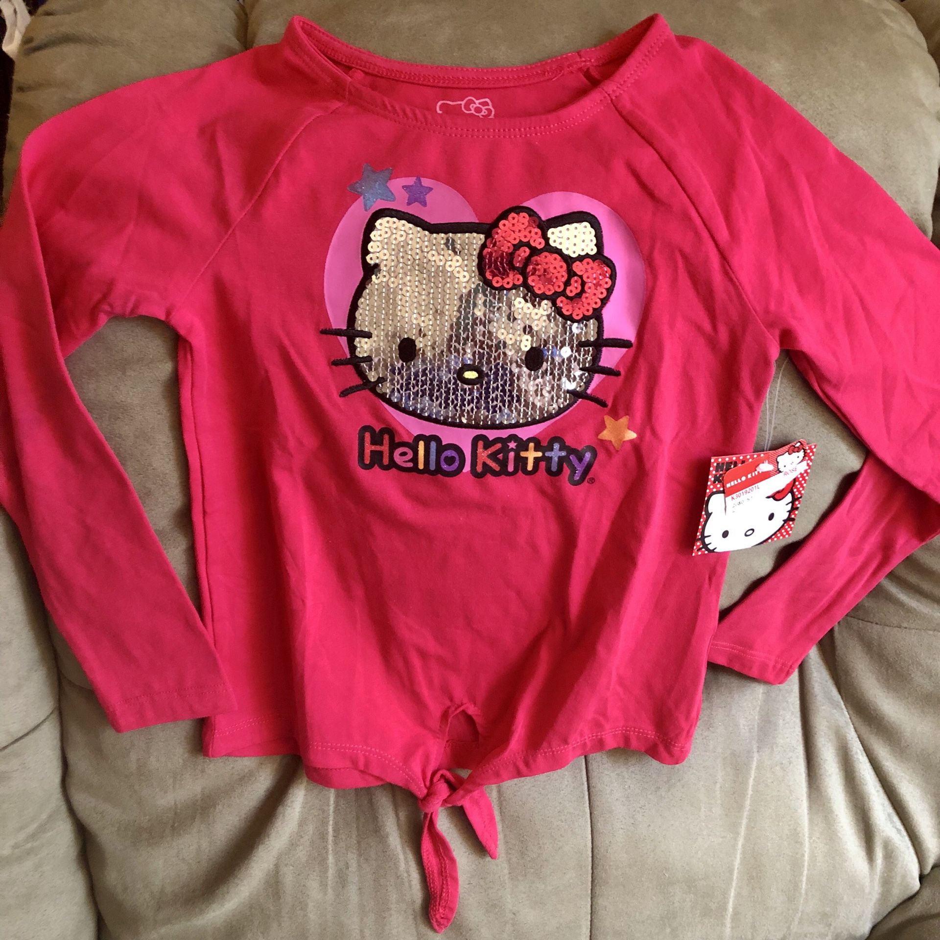 *New w/ tags* Sequined Hello Kitty Size 6 Girls Long Sleeve Shirt