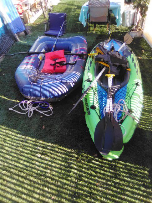 Two Inflatables Two Man Rubber Raft Kyak