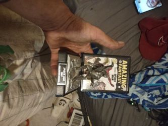 This is a 1996 Varner Studios "Comic Book Champions" Spider-Man pewter statue featuring the cover of Amazing Fantasy #15.