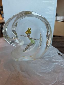 Rare Disneyland 50th Anniversary Tinker Bell Lucite wave figurine statue