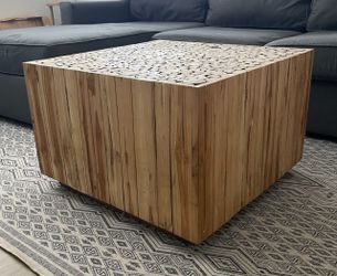 Wood Log Coffee Table - Cube Style - $80