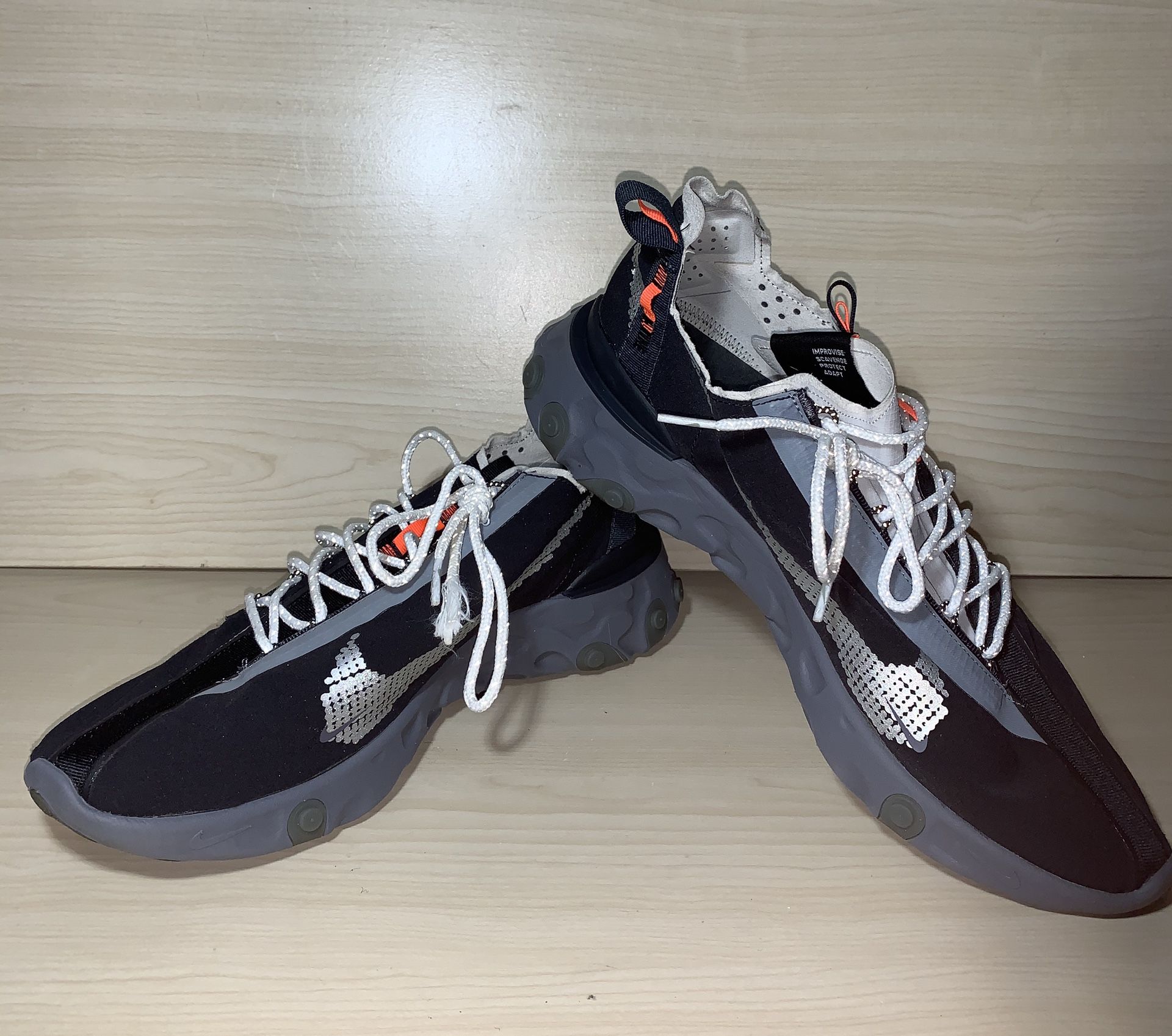 Nike React ISPA Low Black AR8555-001 Used Size 13