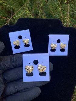 Heart gold nugget earrings ✨