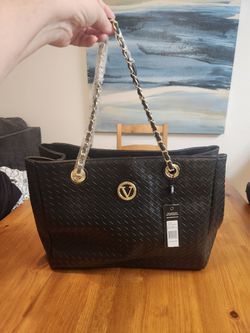 NEW WITH TAGS Vera NY Rosalia Woven Tote Black/Gold (SE San Diego)