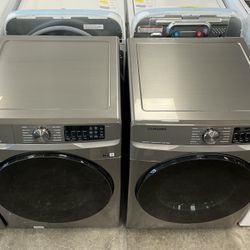 SAMSUNG 4.5 cu. ft. Washer w/Super Speed 7.5 cu. ft. Vented Electric Dryer w/ Steam Sanitize+