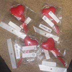 Red Heart Decoration For Party , Birthday Cake, Etc Bundle Of 4