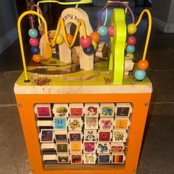 Educational Wooden Activity Cube – Multi-Play Toy By B Toys. 