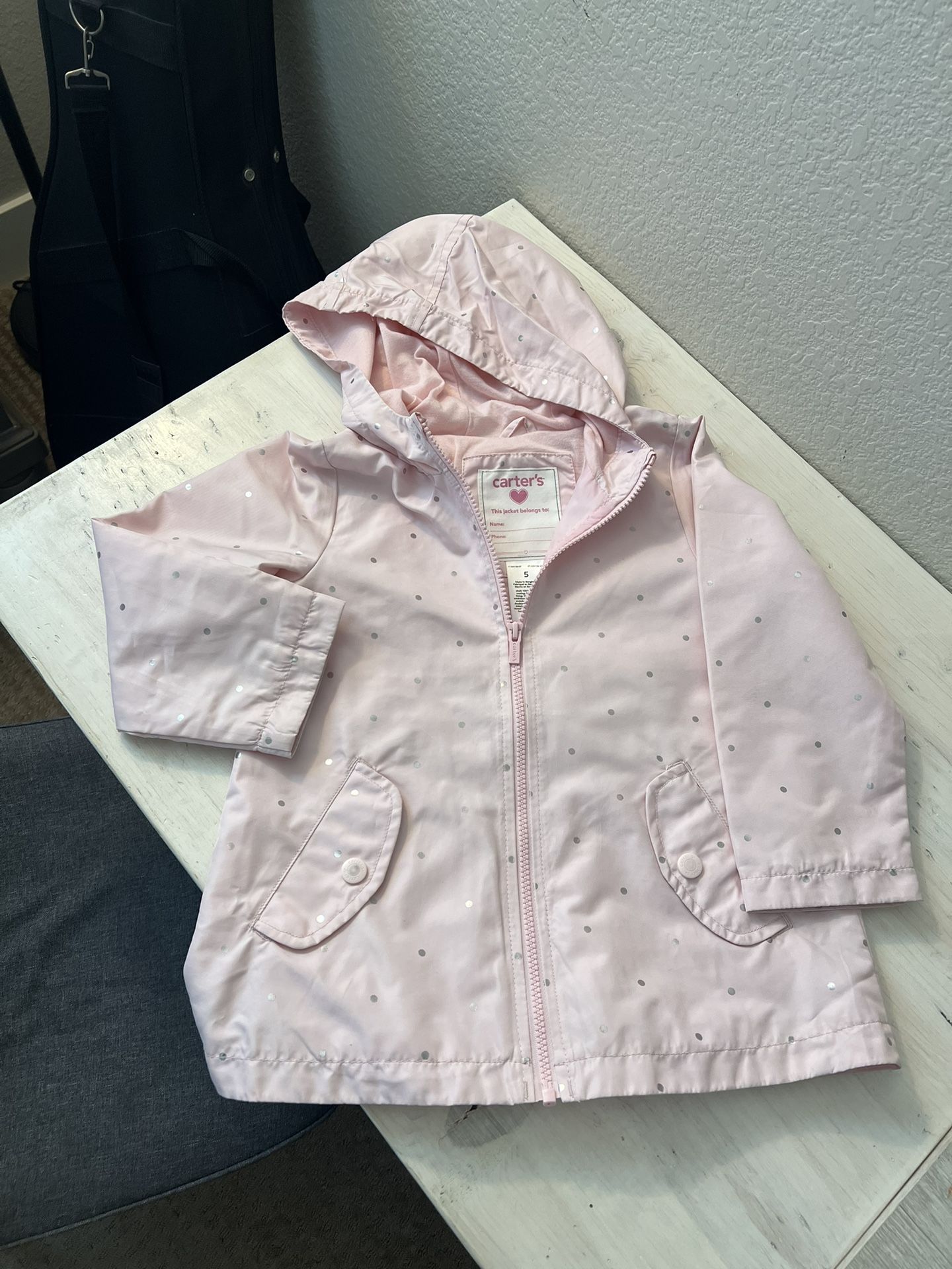 Carters rain jacket size 5 girls
