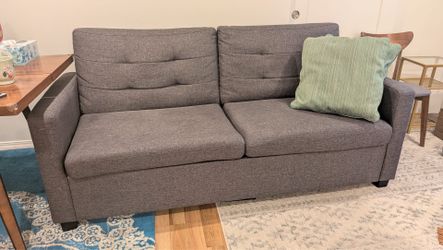 Love seat sofa bed (fabric grey)