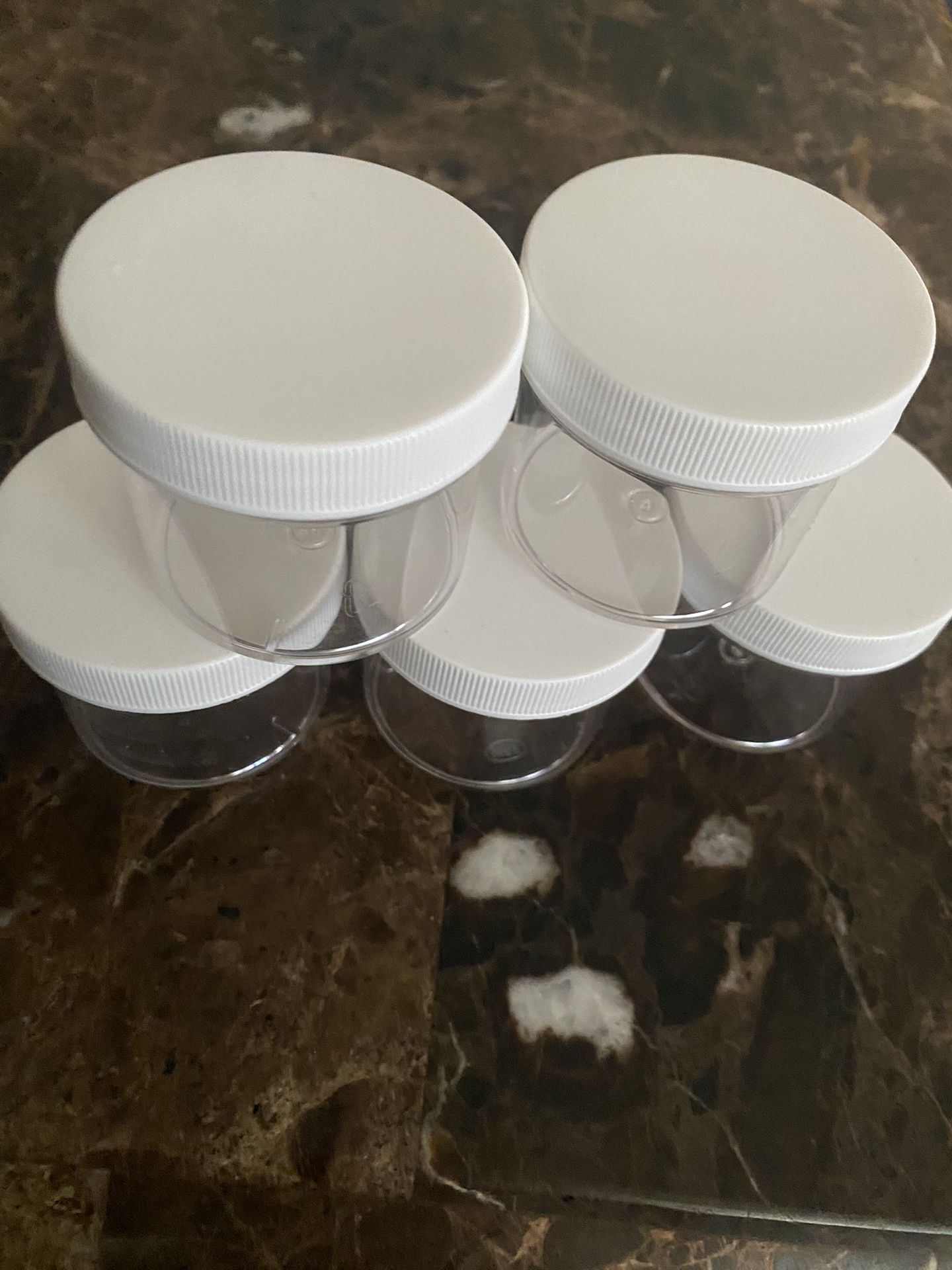 50 Pieces, 2OZ Plastic Jars Round Clear Cosmetic Container Jars