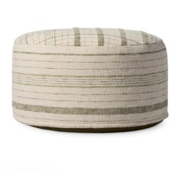 Loloi Wallace cream pouf